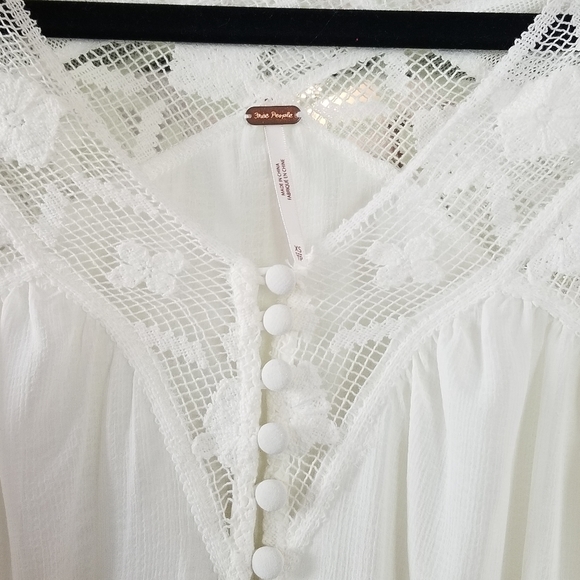 Free People mesh and crochet swing top - Picture 6 of 7